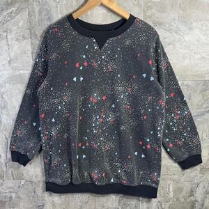 Vintage Woman Within black heart print sweatshirt Size M #heartprint #sweatshirt